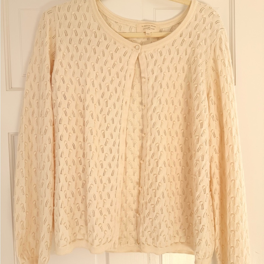 Sezane Cream Cardigan Sweater